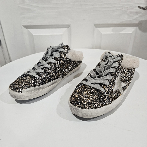 Golden Goose Super-Star Sabot with glitter and shearling interior - Picture 2 of 9